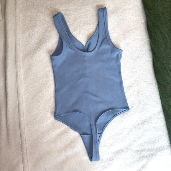 A&F Sky Blue Ribbed Bodysuit Tank - Ultra soft and stretchy - Picture 4 of 5
